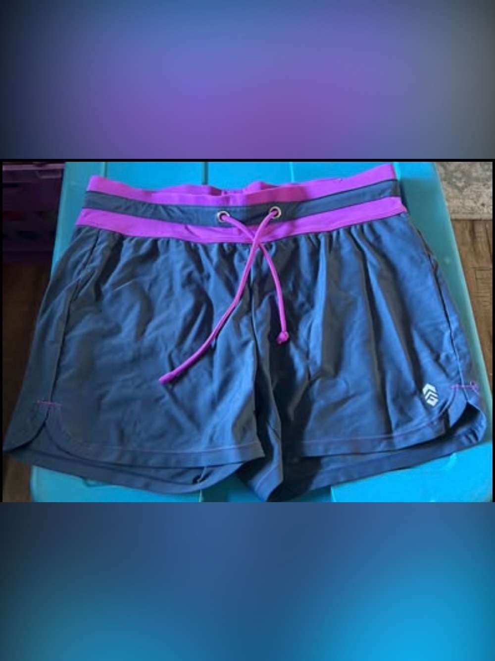 Women's Athletic Shorts with Pink-Trim Waistband. Free Country Size M (8-10)